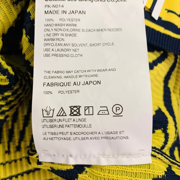 COMME des GARCONS HOMME PLUS Size M Yellow Navy Geometric Polyester Pullover - Picture 6 of 6